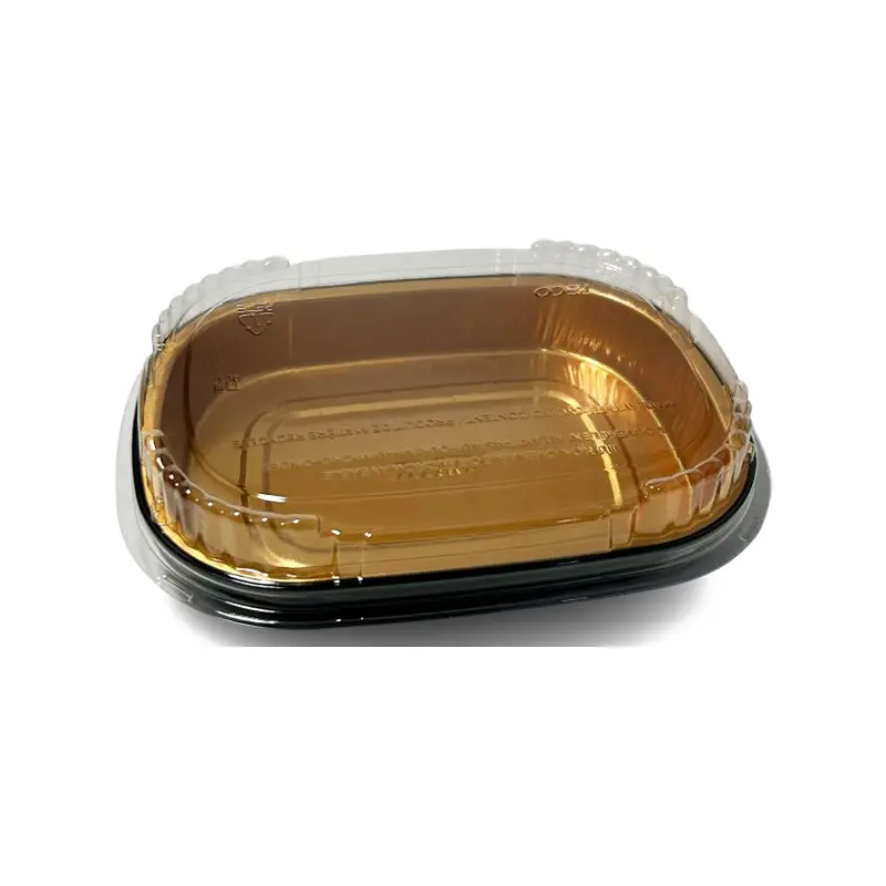 TITAN - 22OZ BLACK/GOLD ENTREE CONTAINER WITH LID 4x25 EA