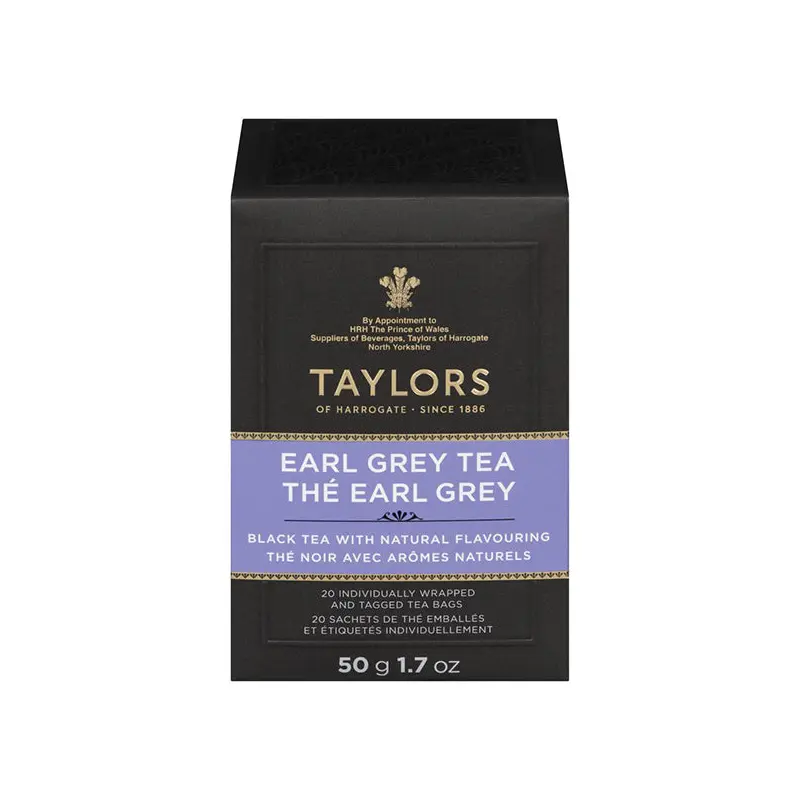 TAYLORS OF HARROGATE - EARL GREY TEA  50GR 6x20 PK