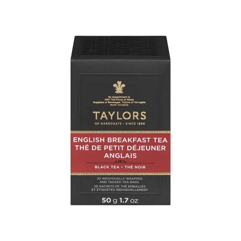 TAYLORS OF HARROGATE - ENGLISH BREAKFAST TEA  50GR 6x20 PK