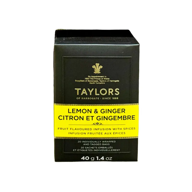 TAYLORS OF HARROGATE - LEMON & GINGER TEA  50GR 6x20 PK