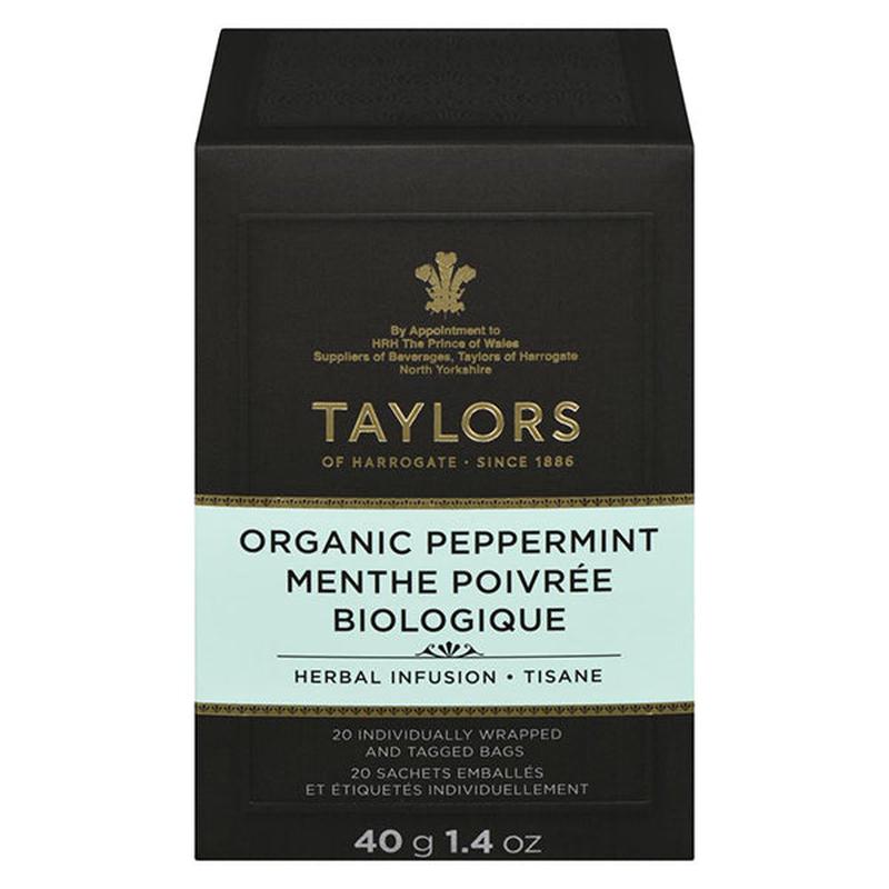 TAYLORS OF HARROGATE - ORGANIC PEPPERMINT TEA  50GR 20 PK
