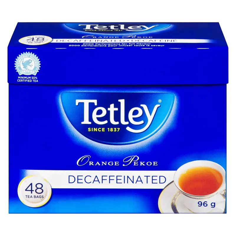 TETLEY - TEA ORANGE PEKOE DECAF 48 PK