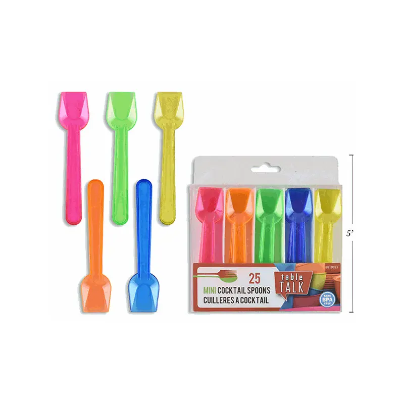 TABLE TALK - MINI RAINBOW COCKTAIL SPOON 25 PK