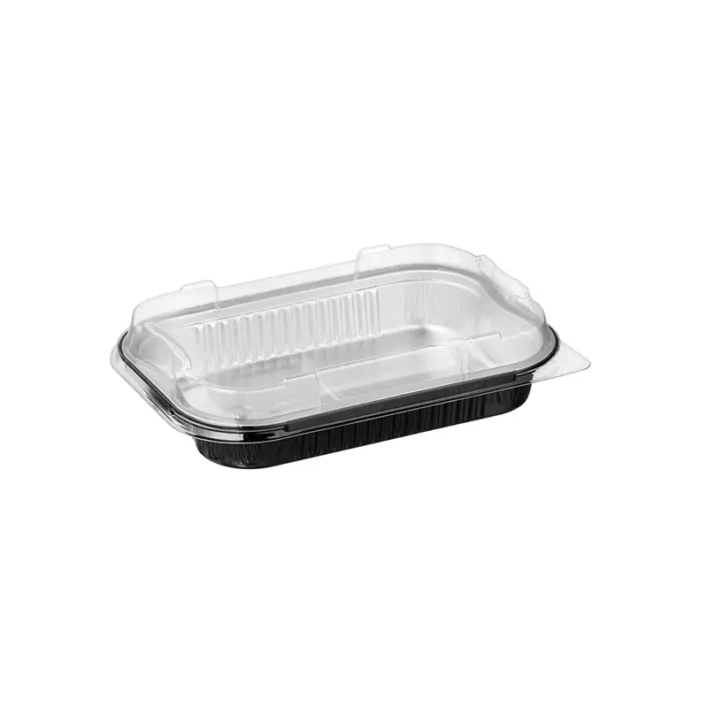 TALTHI - 751ml BLACK ALUMINUM RECT CONTAINER W/LID 751ML 15EA