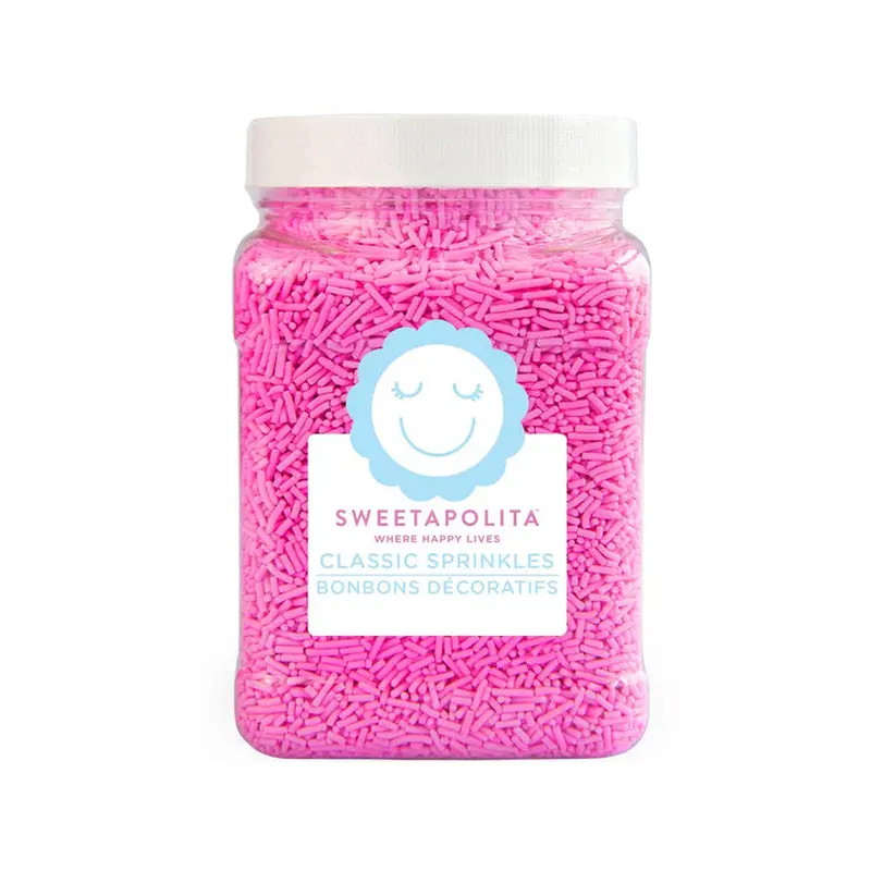 SWEETAPOLITA - BRIGHT PINK CRUNCHY SPRINKLES TUB 725GR