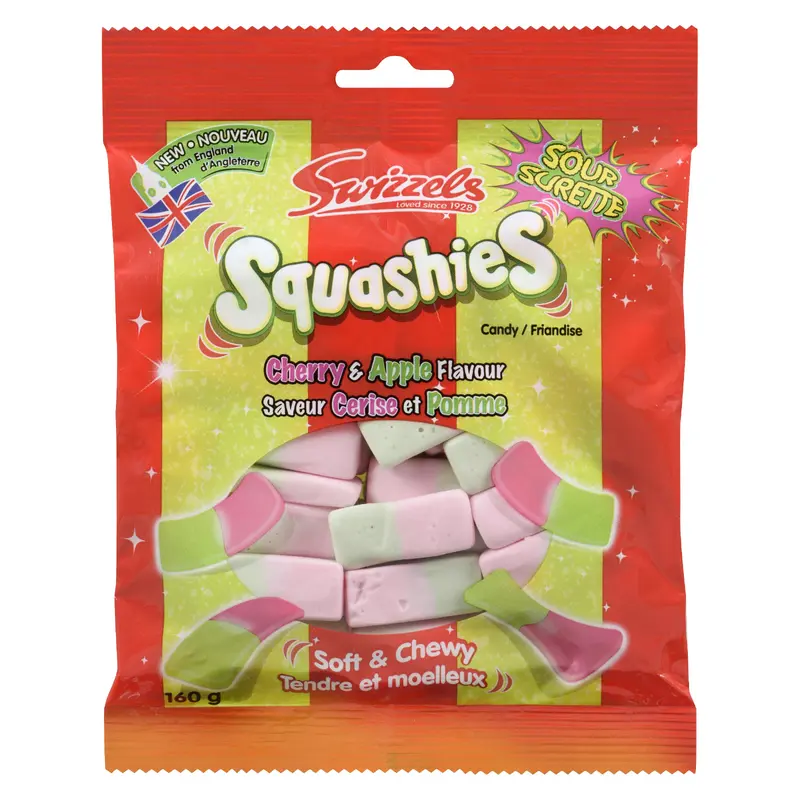 SWIZZELS - SOUR CHERRY APPLE SQUASHIES 160GR