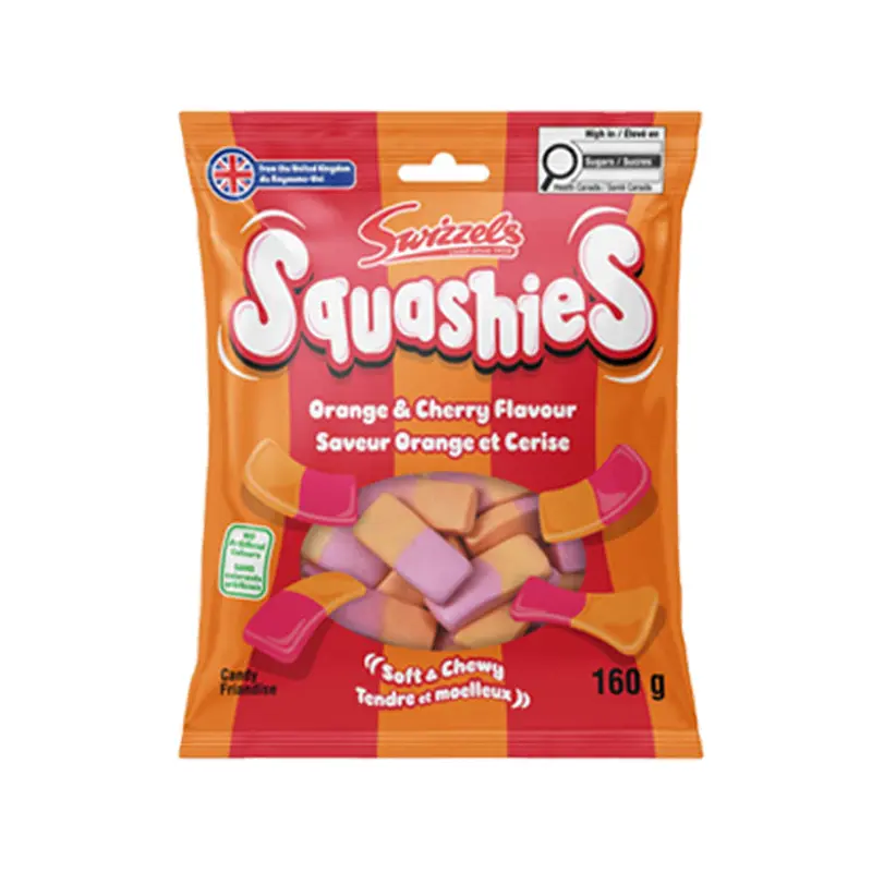SWIZZLES - SQUASHIES ORANGE AND CHERRY 160GR