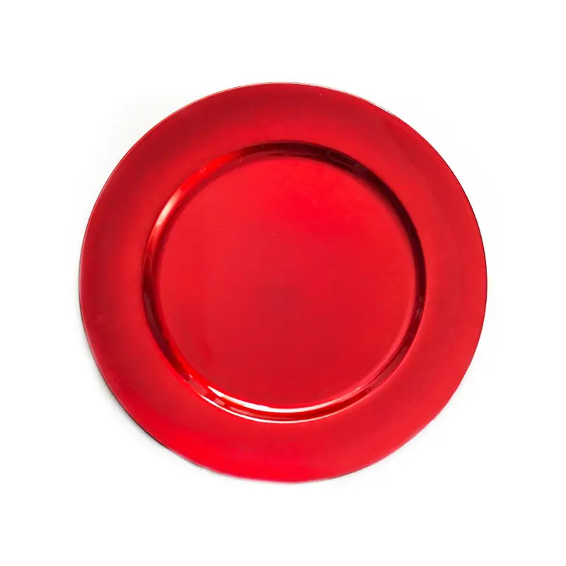 STANDA - CHARGER PLATE 13IN PLAIN RED 1EA