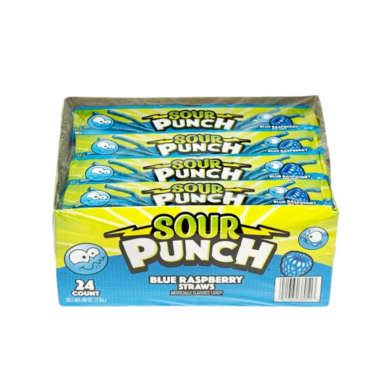 SOUR PUNCH - STRAWS BLUE RASPBERRY 24x57 GR