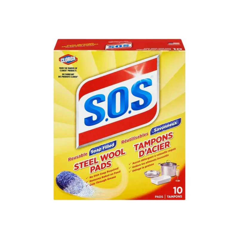 SOS - STEEL WOOL SOAP PADS 6x10