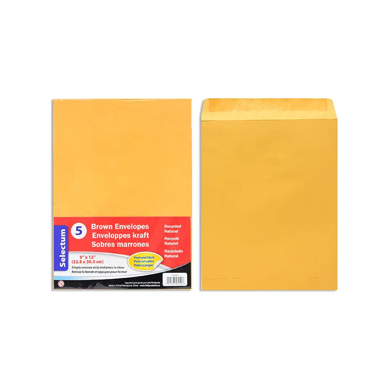 SELECTUM - KRAFT ENVELOPES 9x12in 5EA