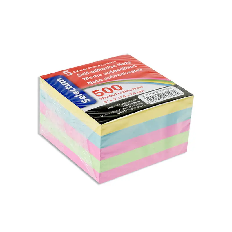 SELECTUM - SELF ADHESIVE NOTES 3X3IN 500 SHEET EA