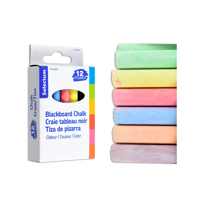 SELECTUM - TEACHERS COLORED SCHOOL CHALK 12PC EA