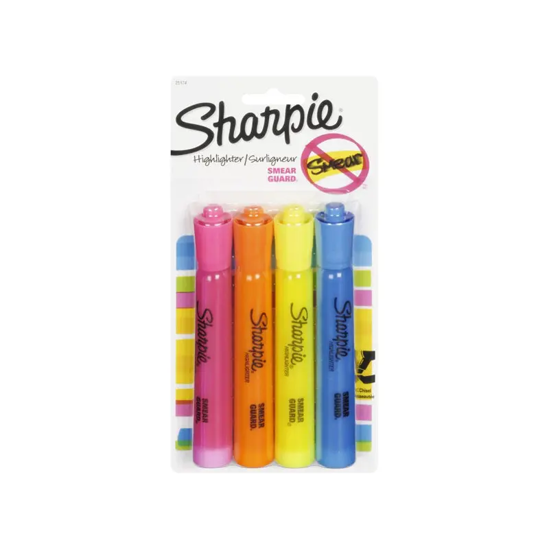 SHARPIE - CHISEL TIP TANK HIGHLIGHTERS 4COLOURS EA
