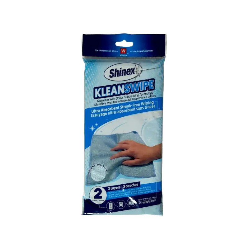 SHINEX - KLEANSWIPE MICROFIBER W/ODOUR SUPRESSING TECHNOLOGY 10x10 2PK