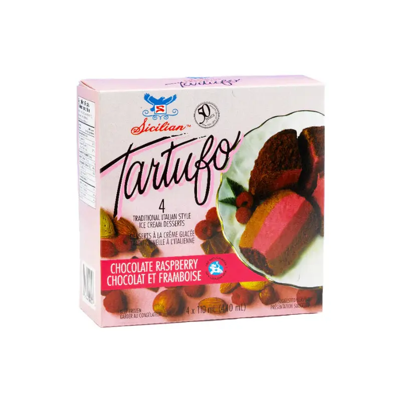 SICILIAN ICE CREAM - CHOCOALATE RASPBERRY TARTUFO 12X4EA