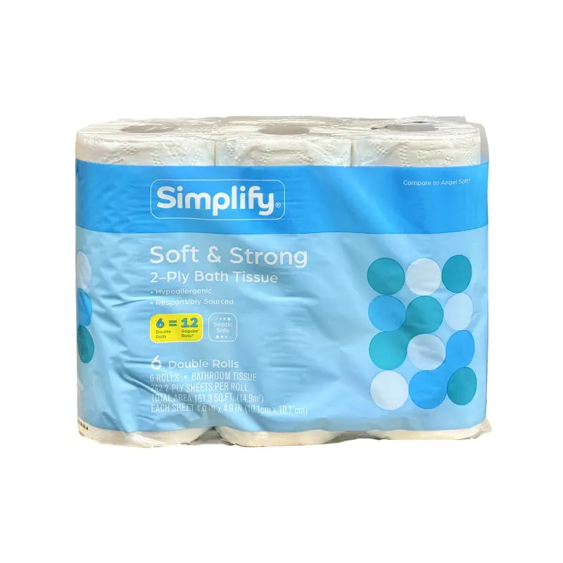 SIMPLIFY - SOFT & STRONG 2PLY BATH TISSUE 6=12 6 PK