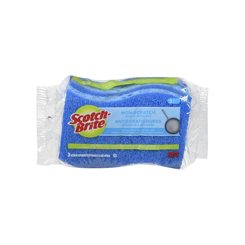 SCOTCHBRITE - NO SCRATCH SPONGE SCRUB 3EA