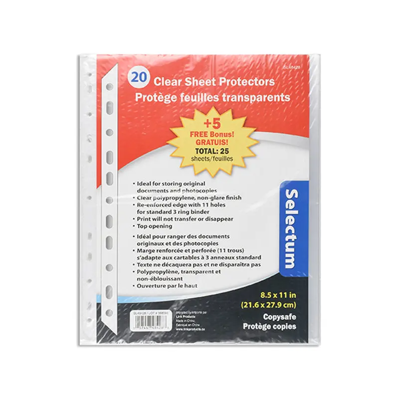 SELECTUM - 20PK SHEET PROTECTORS EA