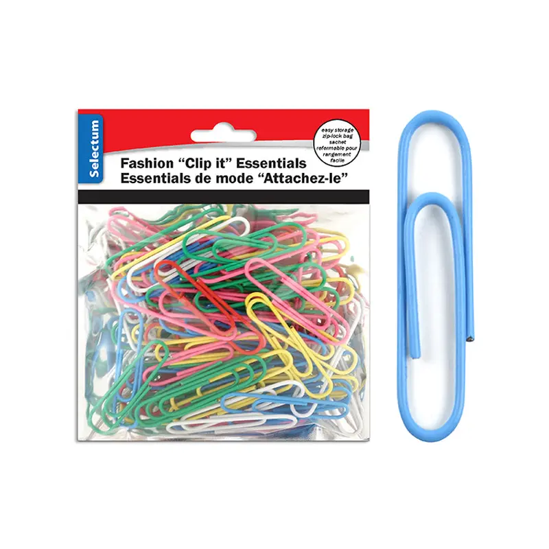 SELECTUM - ASS'T COLOR PAPER CLIPS 50MMX80 PCS EA