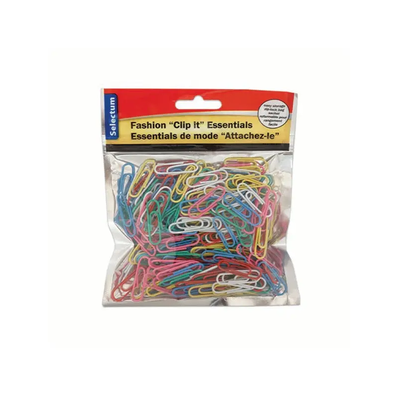 SELECTUM - ASST COLOUR PAPER CLIPS IN ZIP BAG EA