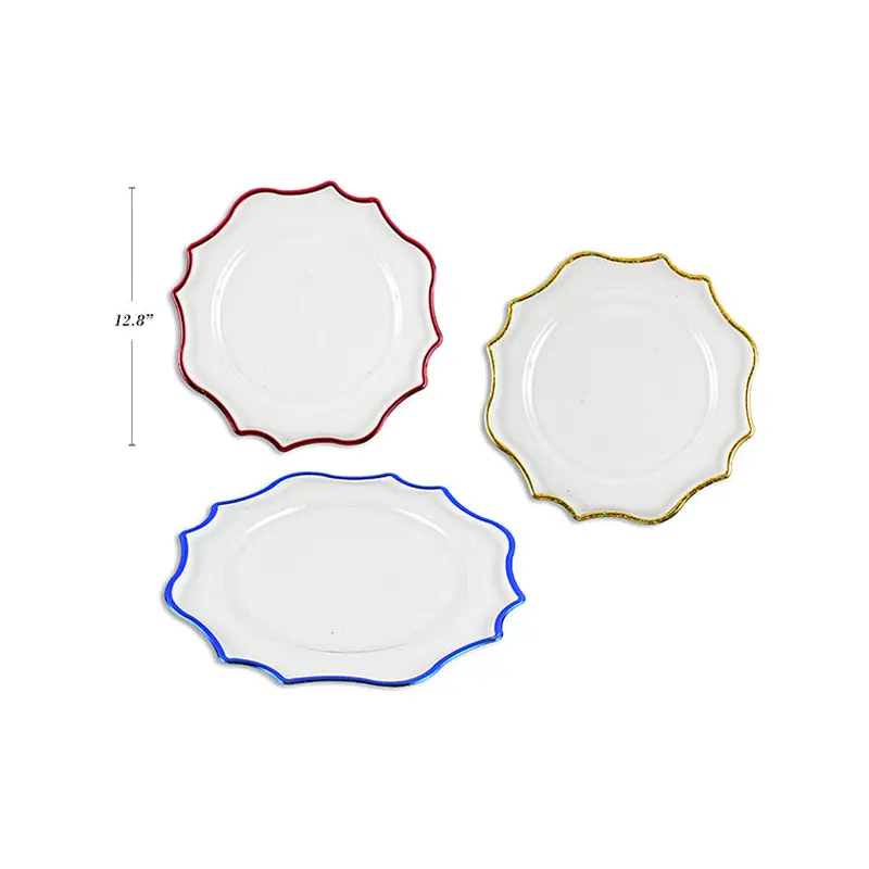 SANTA STUDIO - XMAS CRYSTAL CHARGER PLATE ASSORTED 12.875 IN