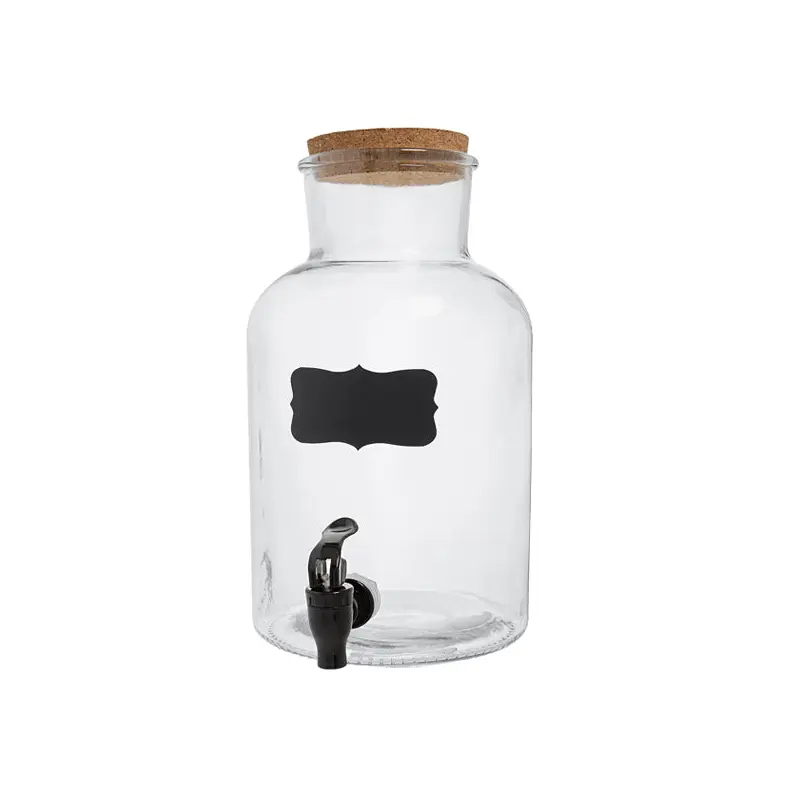 SAFDIE - GLASS BEVERAGE DISPENSER W/ CORK STOPPER 5LT