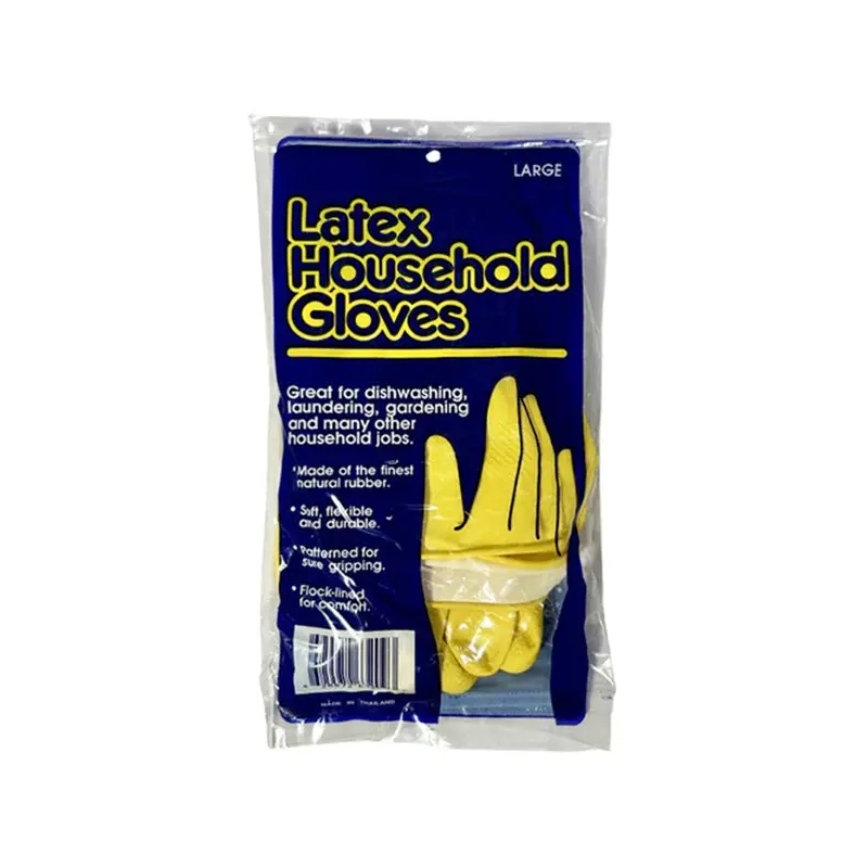 SAFETY ZONE - YELLOW LATEX GLOVES LARGE 1PK