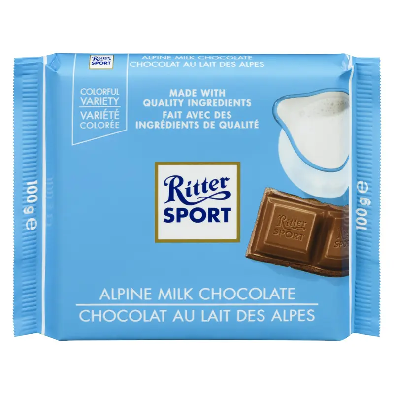 RITTER - ALPINE MILK CHOCOLATE 100GR