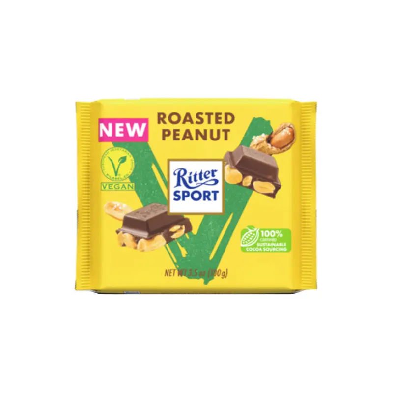 RITTER SPORT - VEGAN ROASTED PEANUT BAR 100GR