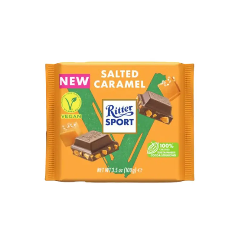 RITTER SPORT - VEGAN SALTED CARAMEL BAR 100GR