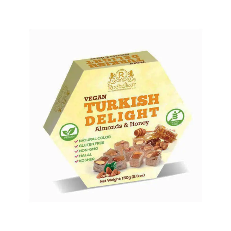 ROCHEFLEUR - VEGAN TURKISH DELIGHTS ALMOND & HONEY 150GR