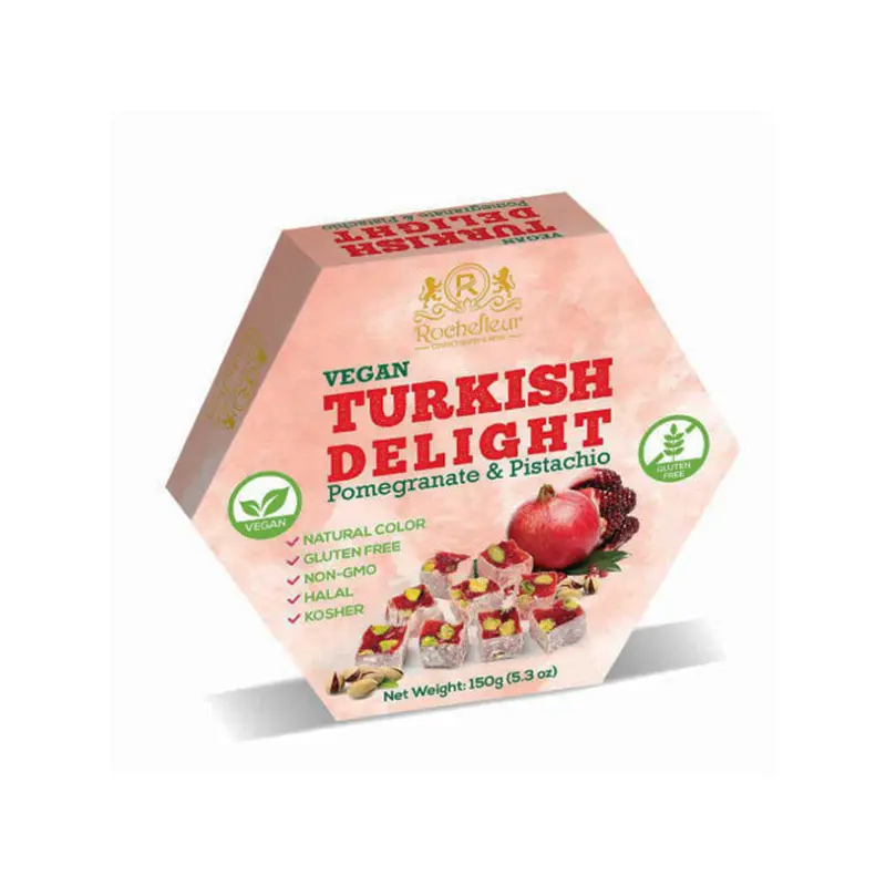 ROCHEFLEUR - VEGAN TURKISH DELIGHTS POMEGRANATE & PISTACHIO 150GR