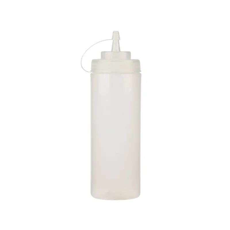 RESTO - 32oz CLEAR WIDE MOUTH SQUEEZE BOTTLE W/LID 6x EA