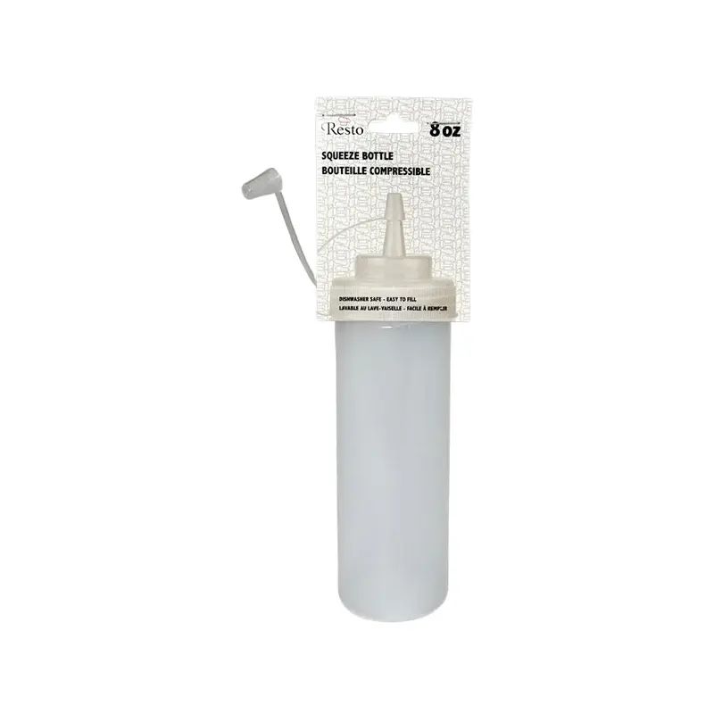 RESTO - 8oz CLEAR SQUEEZE BOTTLE WITH LID 36x1 UN