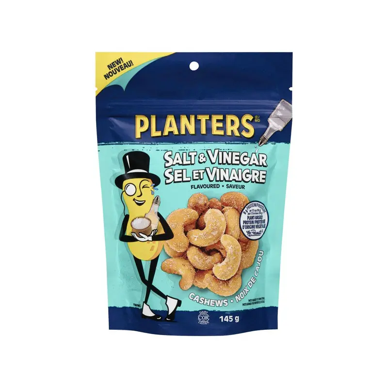 PLANTERS - SALT & VINEGAR CASHEWS 8x145 GR