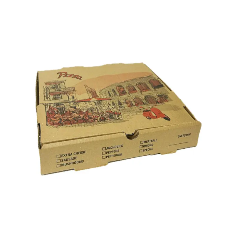 PAPER EVO - PRINTED 14IN PIZZA BOX 50 UN