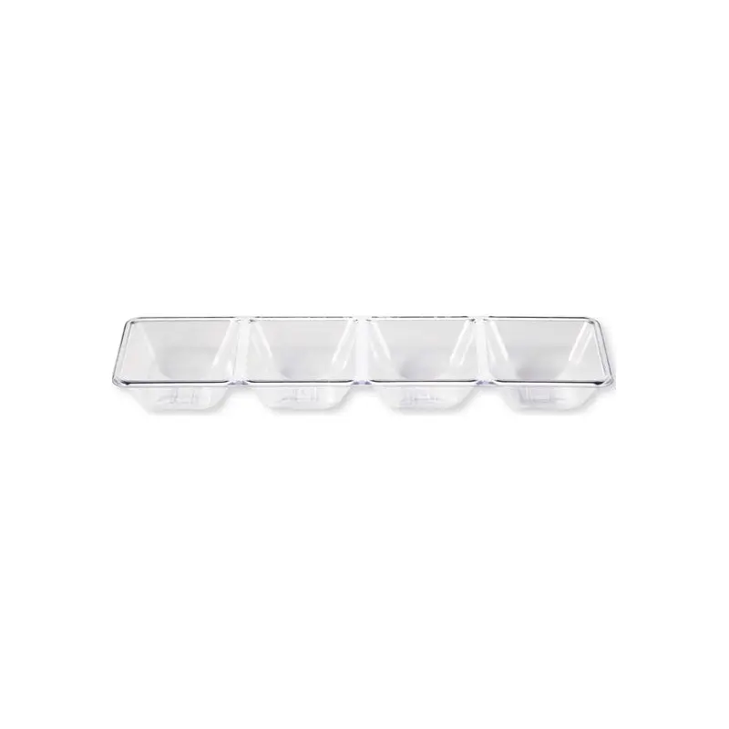 PARTY  COUTURE - CLEAR 4 COMPARTMENT RECTANGLE TRAY 1EA