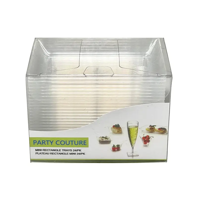 PARTY COUTURE - CLEAR MINI RECTANGLE TRAY 48x24 PK