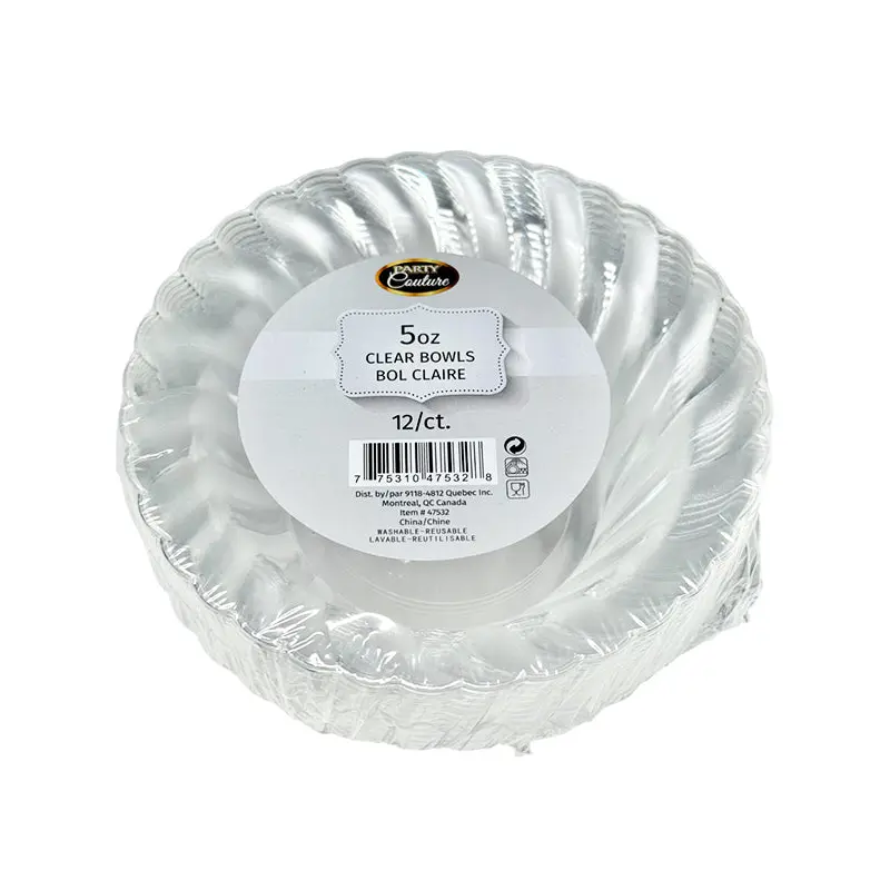 PARTY COUTURE - CLEAR SCALLOPED 5oz BOWL 12EA