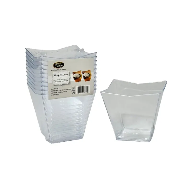 PARTY COUTURE - CLEAR SQUARE 4oz CUP 10PK