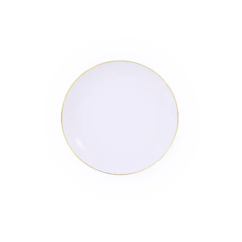 PARTY  COUTURE - WHITE W/GOLD RIM 10.25oz PLATES 10PK