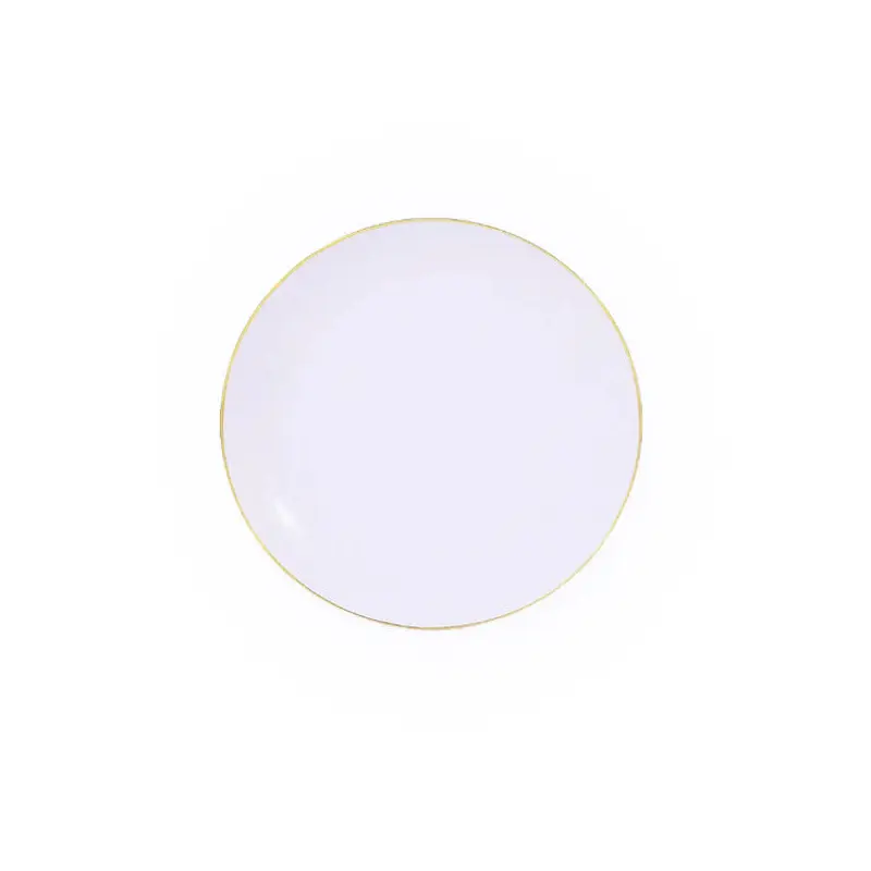 PARTY  COUTURE - WHITE W/GOLD RIM 10.25oz PLATES 12x10 PK