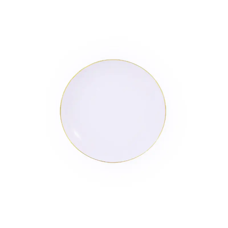 PARTY  COUTURE - WHITE W/GOLD RIM 7.5oz PLATES 10PK