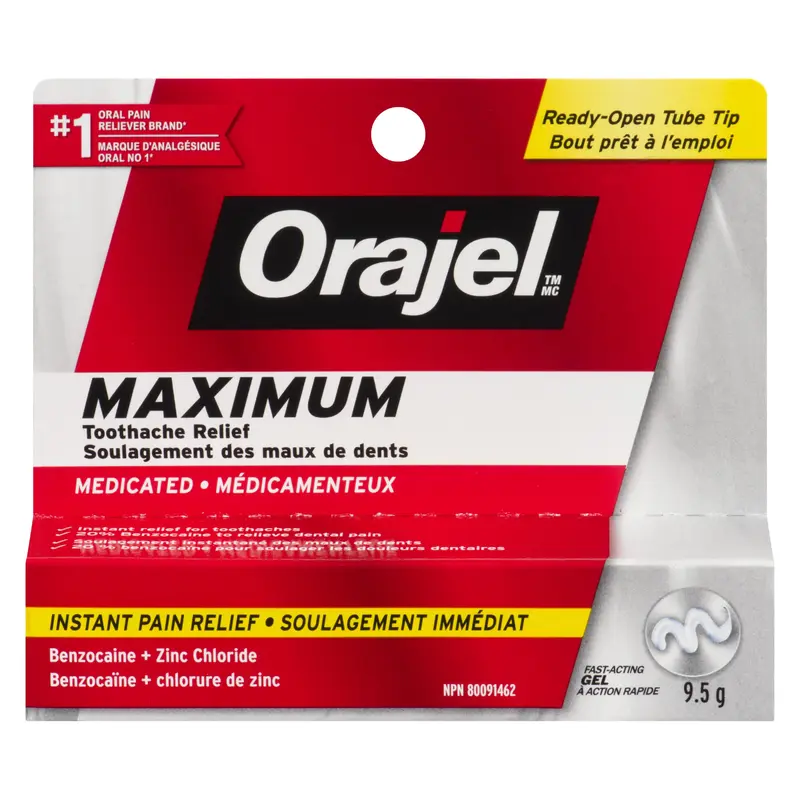 ORAJEL - MAXIMUM TOOTHACHE RELIEF MEDICATED FAST ACTING GEL 9.5GR