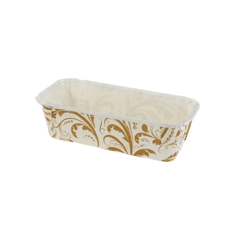 NOVACART - LOAF MOLD BIANCO RAMAGE WHITE/GOLD 6.25x2.125x 2IN 40PK