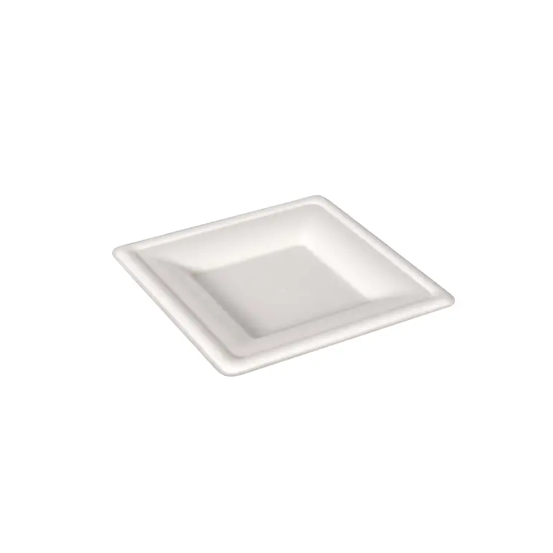 NEW WAVE - BAMBOO 6" BAGASSE SQUARE PLATES 10x50 EA