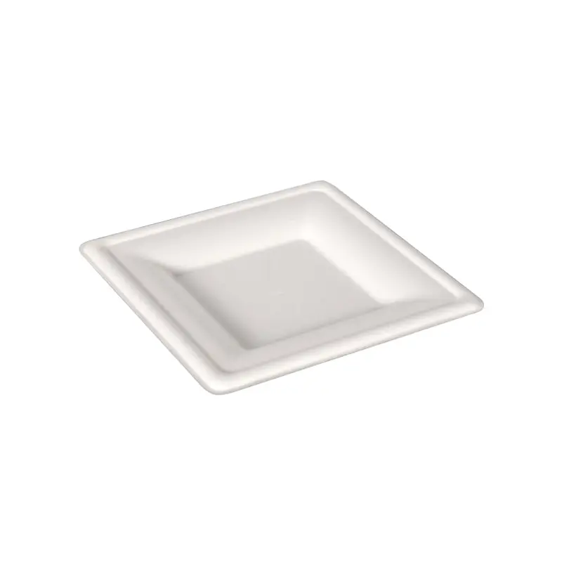 NEW WAVE - BAMBOO 8" BAGASSE SQUARE PLATES 50EA
