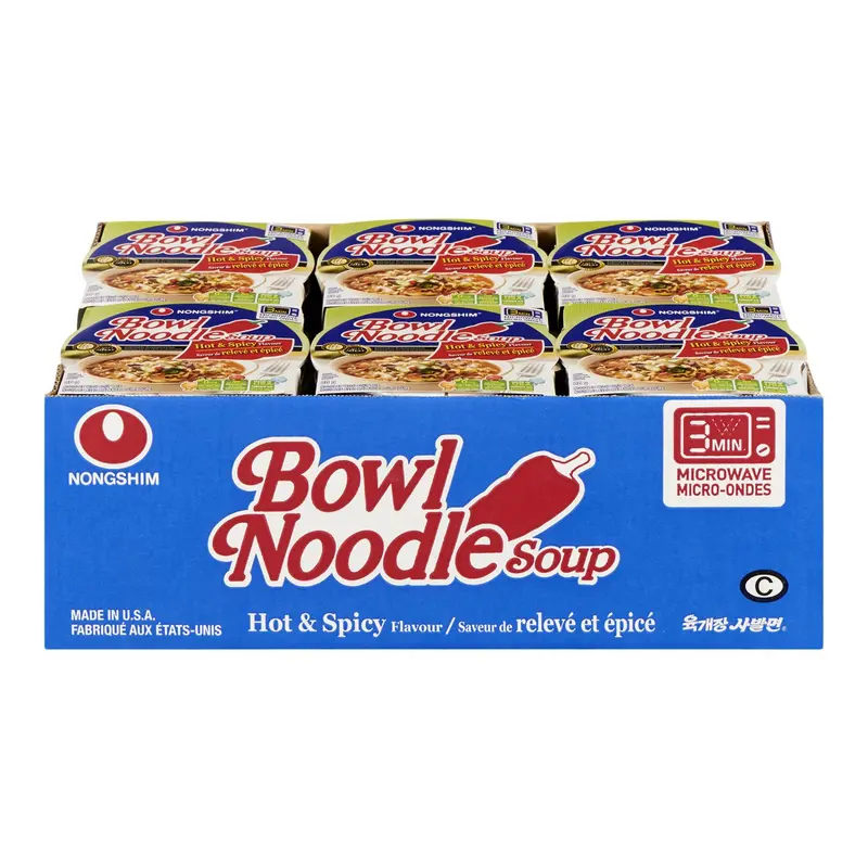 NONGSHIM - BOWL NOODLE HOT & SPICY 12x86GR