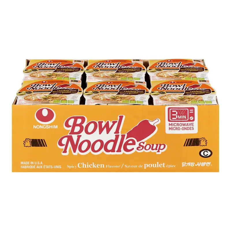 NONGSHIM - BOWL NOODLE SOUP CHICKEN SPICY 12x86GR
